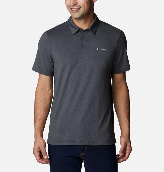 Columbia Tech Trail Polo Black For Men's NZ96501 New Zealand